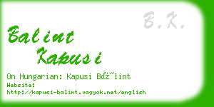 balint kapusi business card